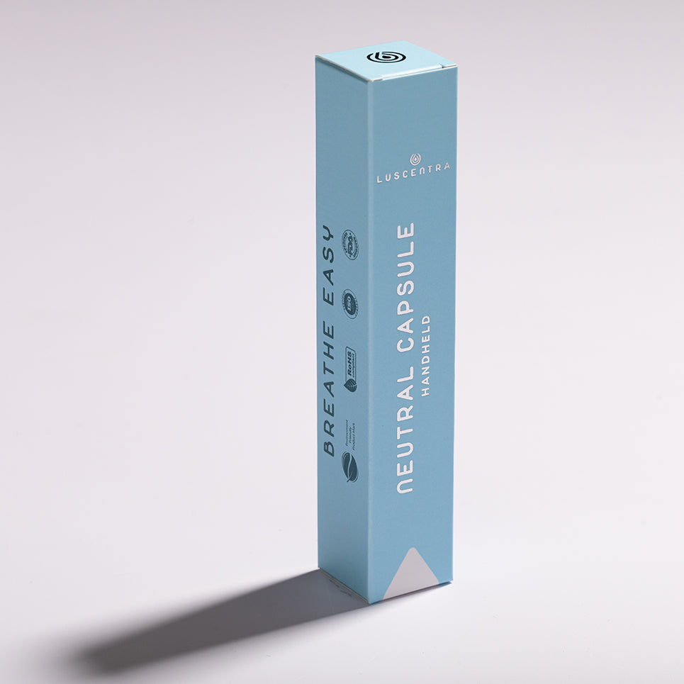 Luscentra vitamin C shower-capsule retail box.