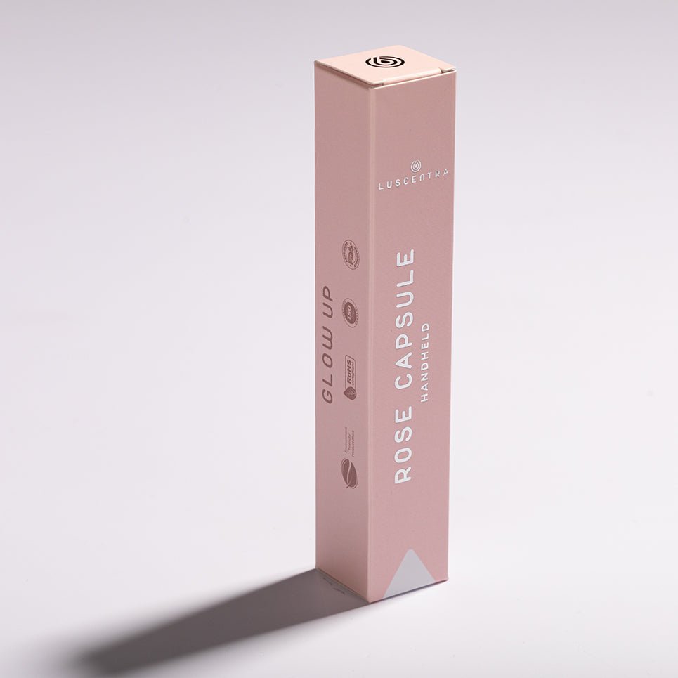 Luscentra vitamin C shower-capsule retail box.