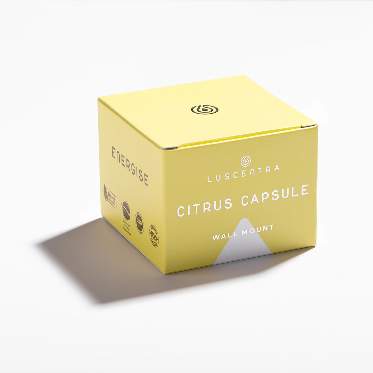 Luscentra vitamin C shower-capsule retail box.