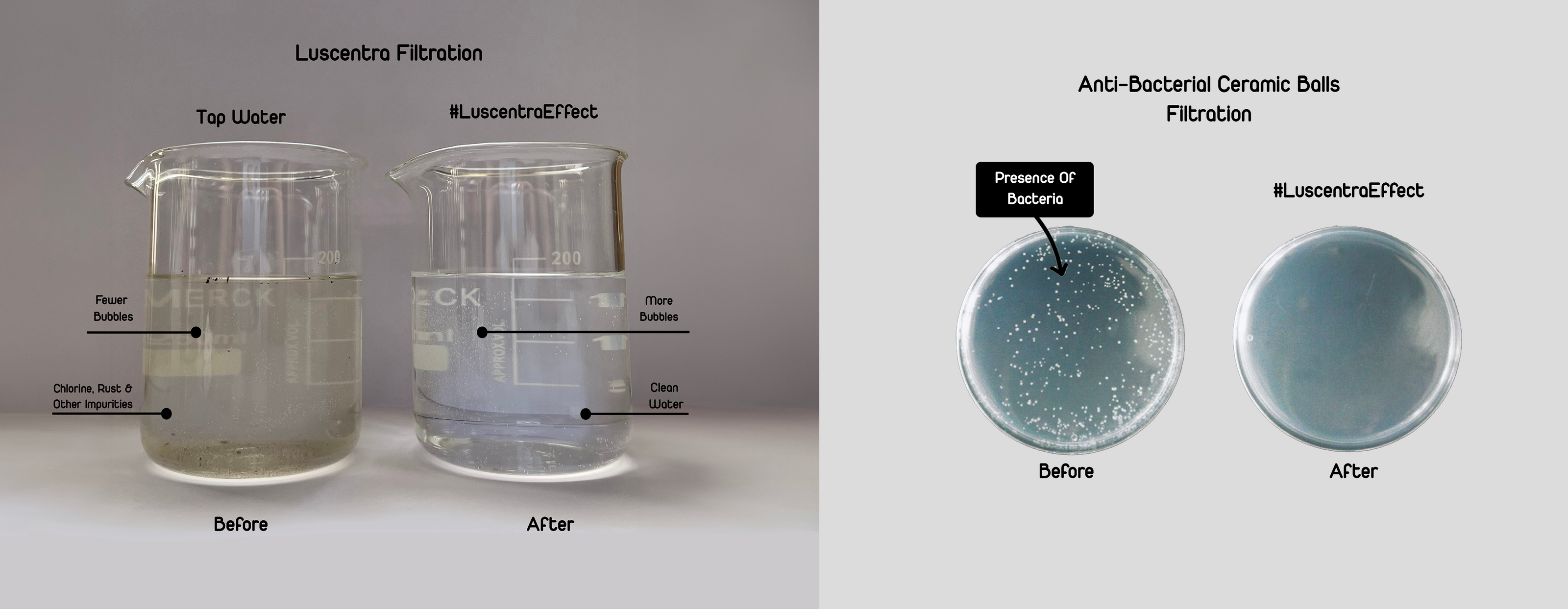 Scientific experiments showcasing Luscentra Effect