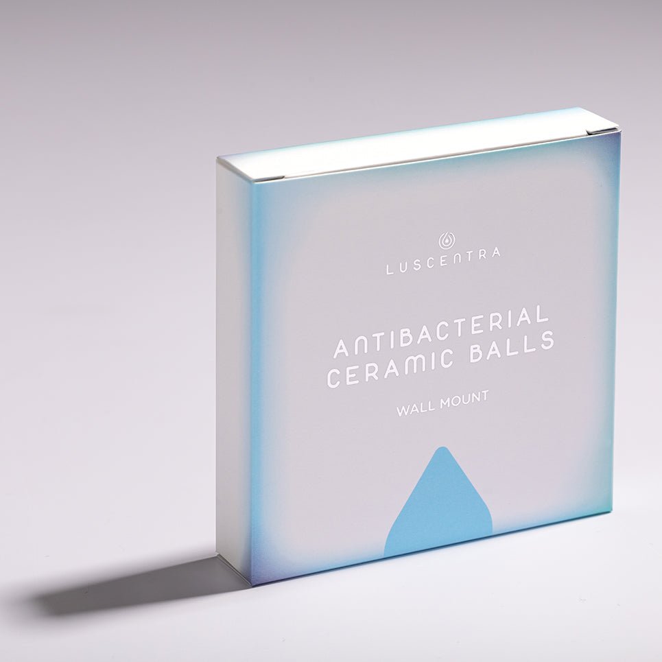 Luscentra microfibre shower-filter cloth retail package.